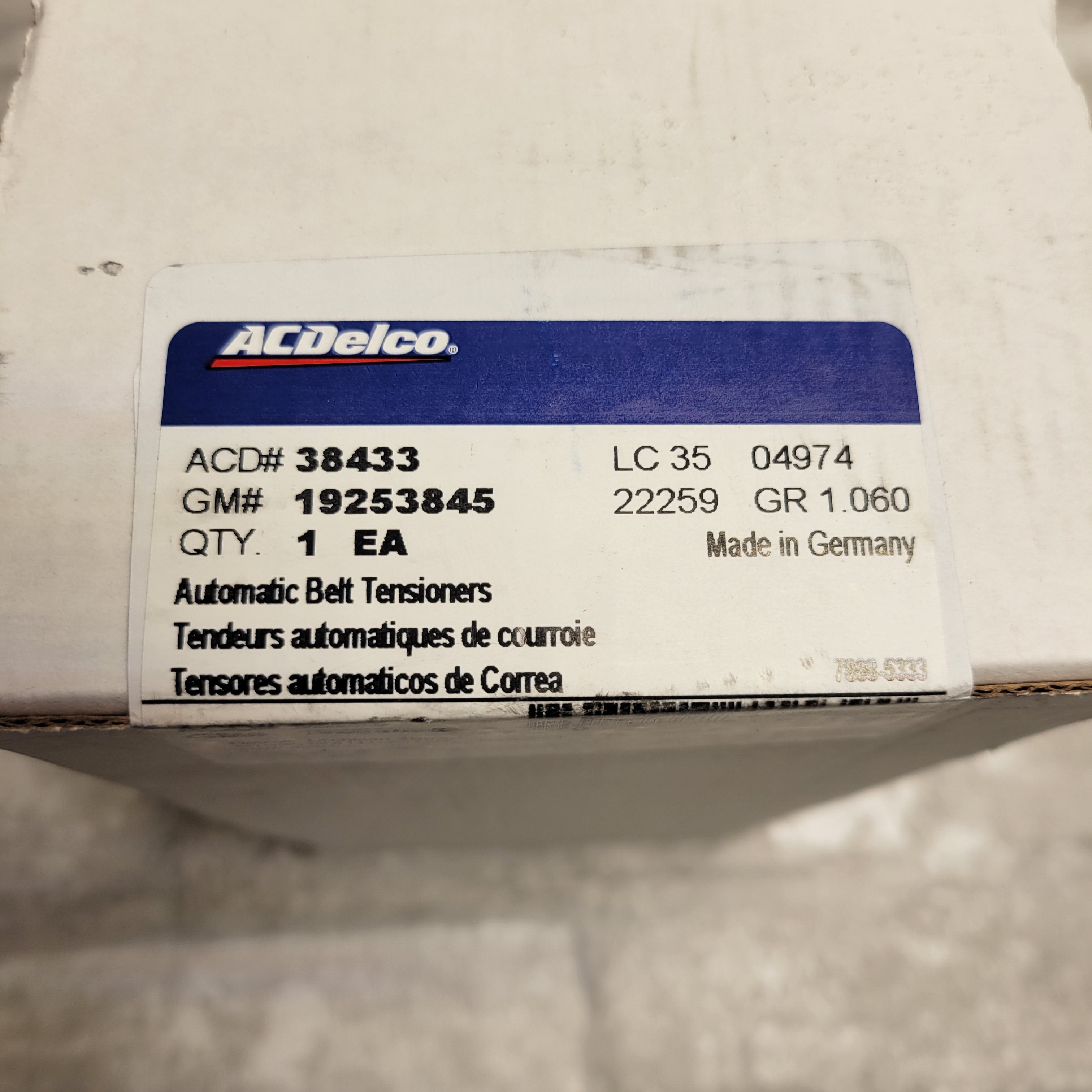 ACDelco Gold 38433 Drive Belt Tensioner Assembly with Pulley (8041341649134)